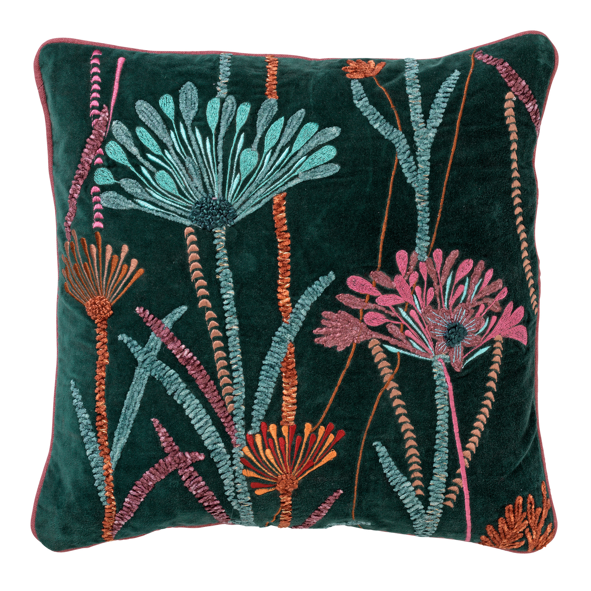YVETTE | Cushion | 45x45 cm Mountain View | Green | Hoii | with GRS feather filling