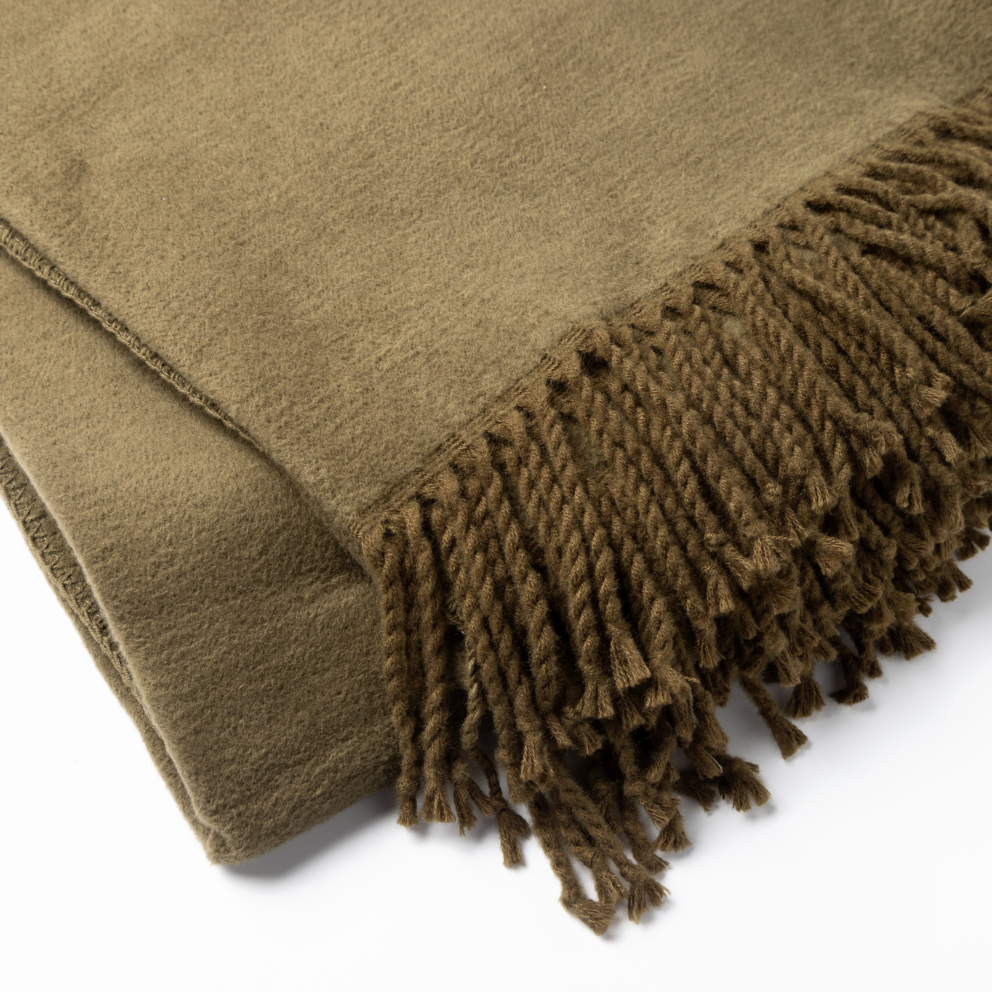 ANNABELLA |  Plaid | 150x200 cm Military Olive | Groen | Uni | Hoii | 60% Katoen 40% Acryl