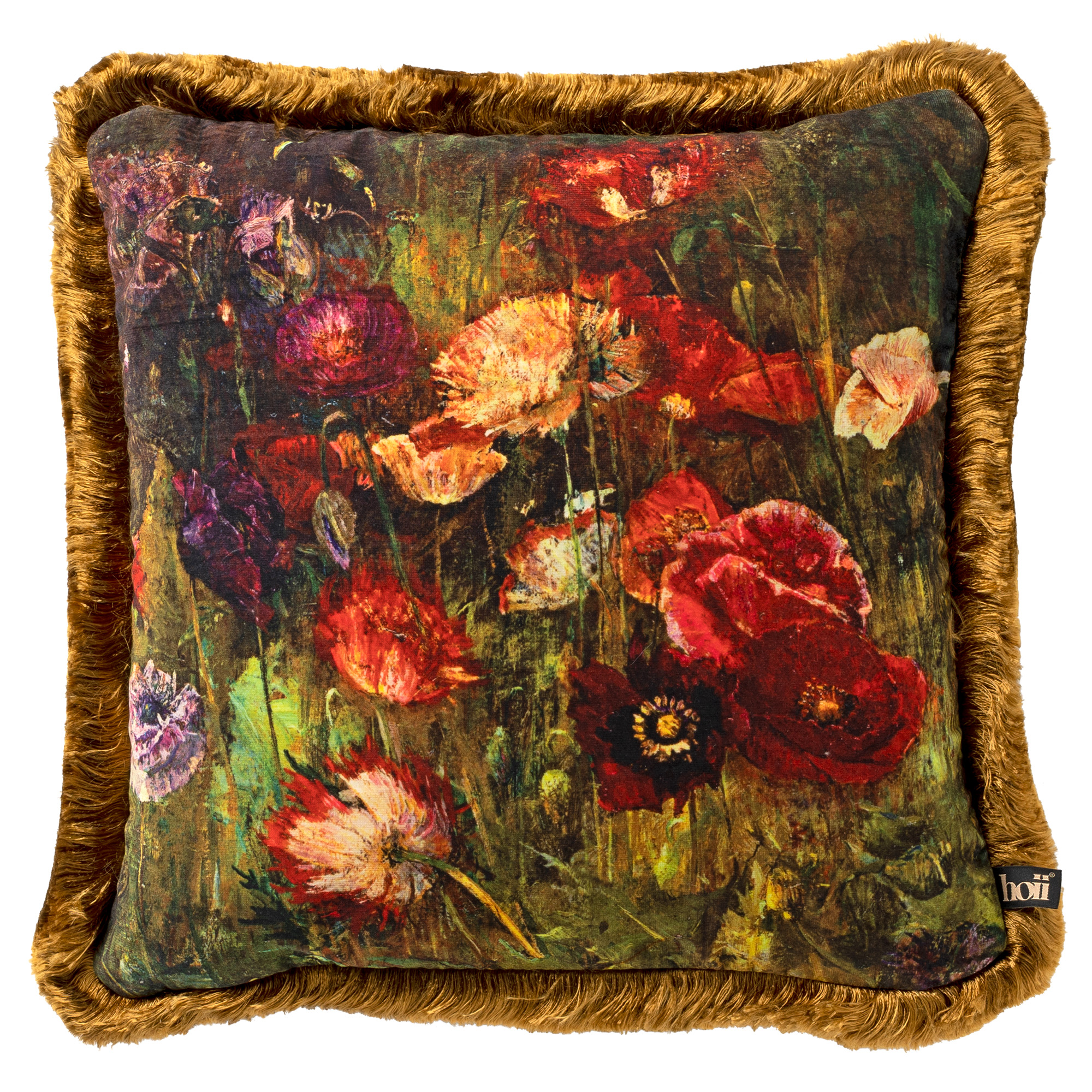 VERONA | Cushion | 45x45 cm Tobacco Brown | Brown | Velvet | Hoii | with GRS feather filling