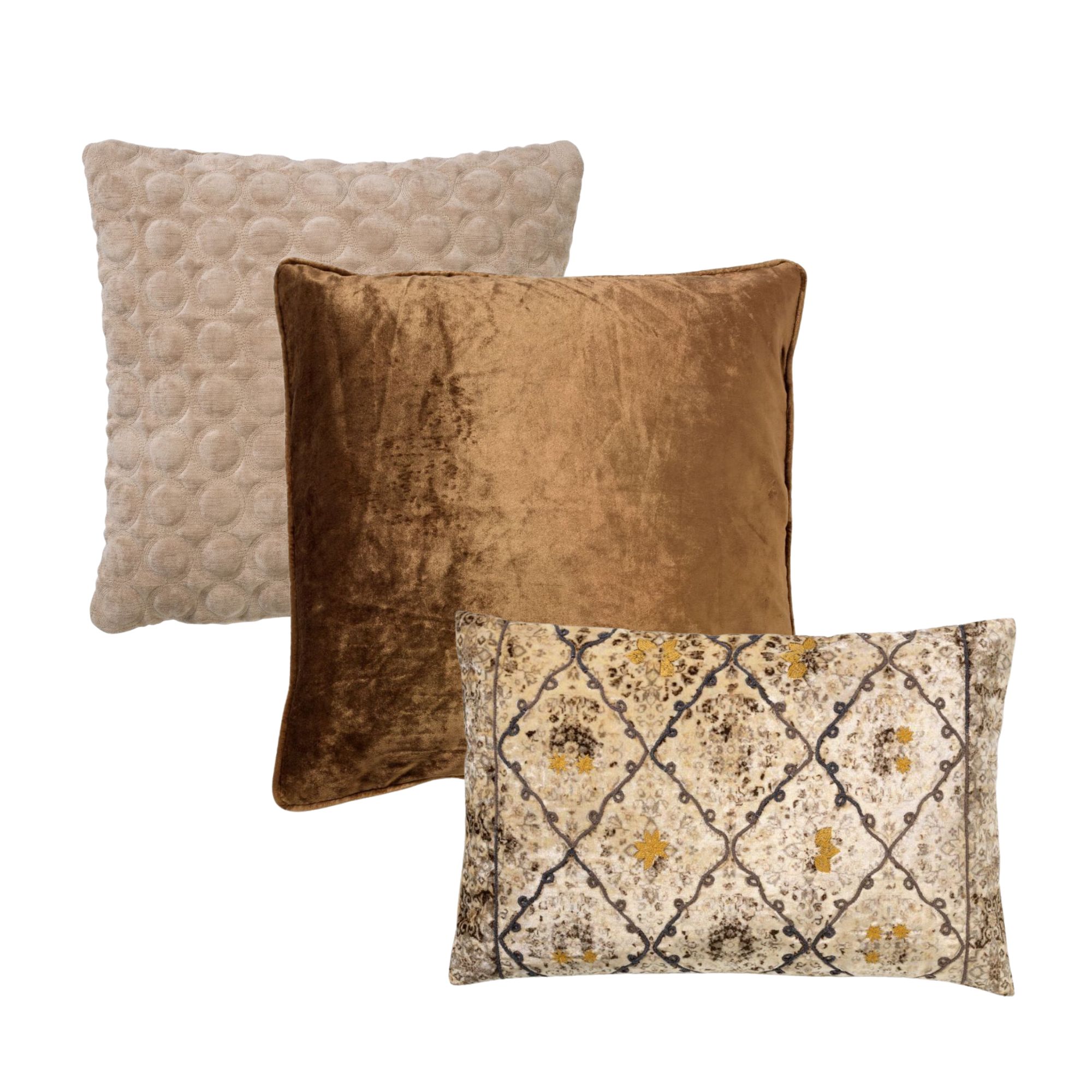 KISSENSET | 3-teilig | Beige, Braun | Hoii | Mit Innenkissen