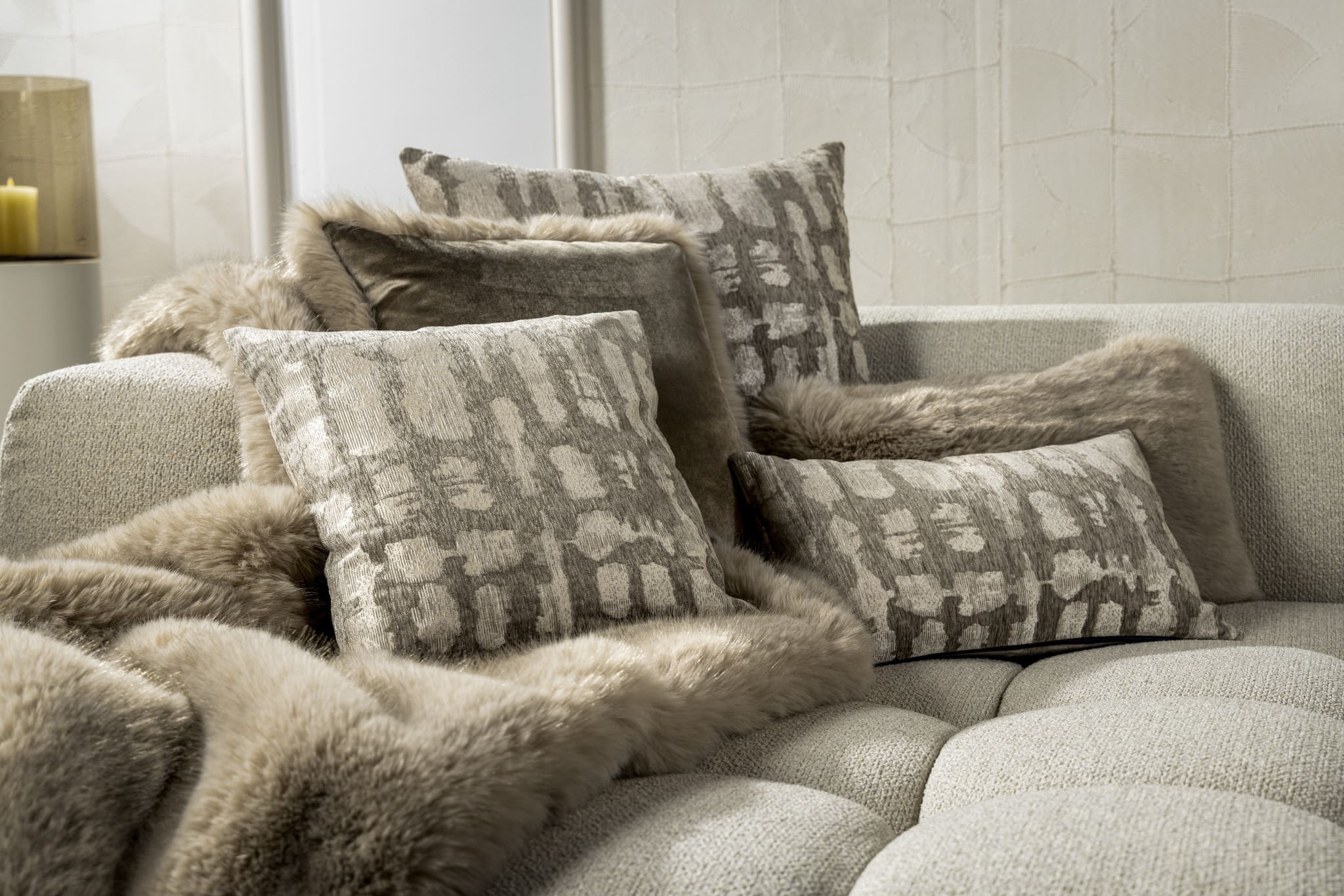 JULIA | Cushion | 45x45 cm | White Pepper | Beige | Hoii | With luxury inner cushion