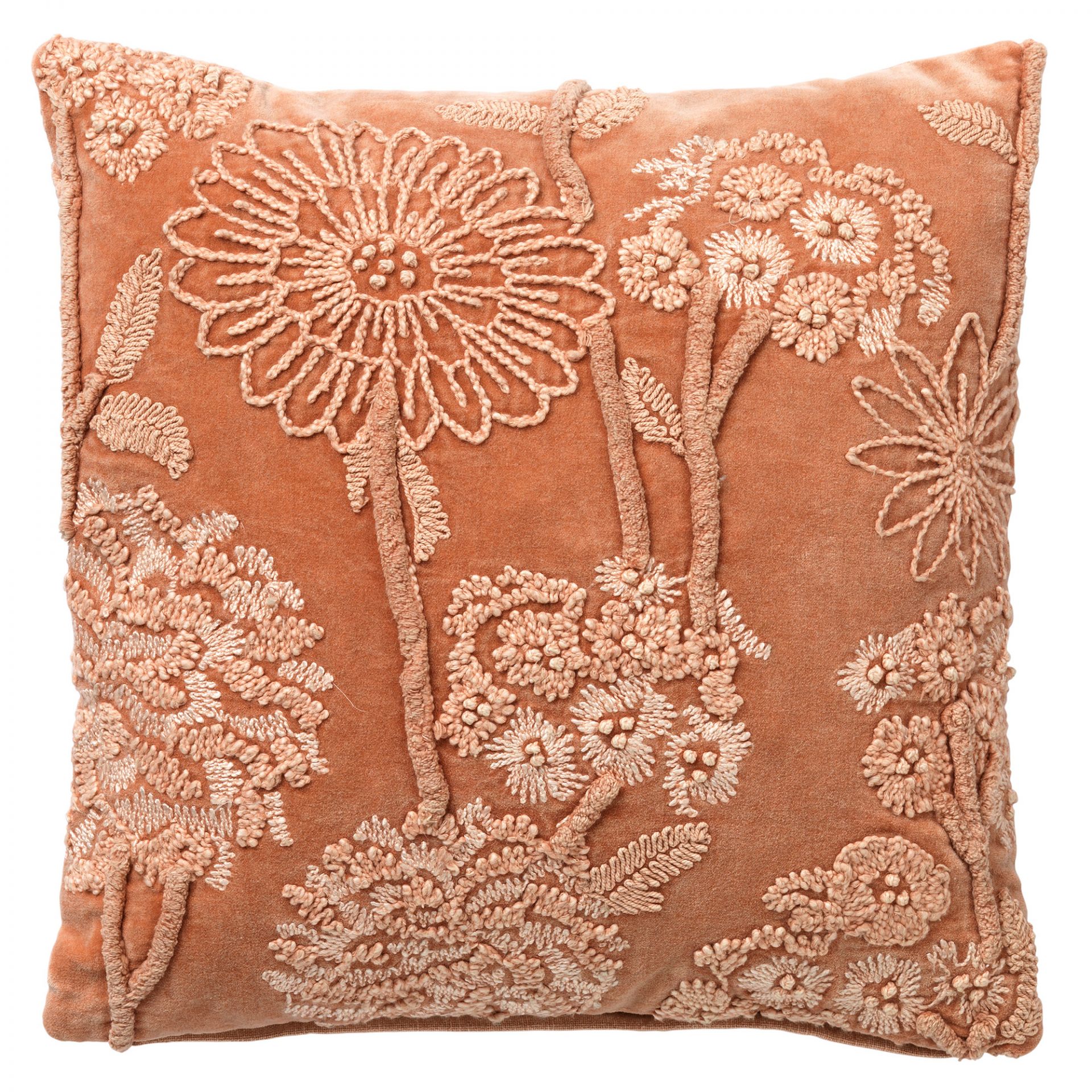 MARLENE | Cushion | 45x45 cm Muted Clay | Pink | Floral print | Hoii | With luxury inner cushion