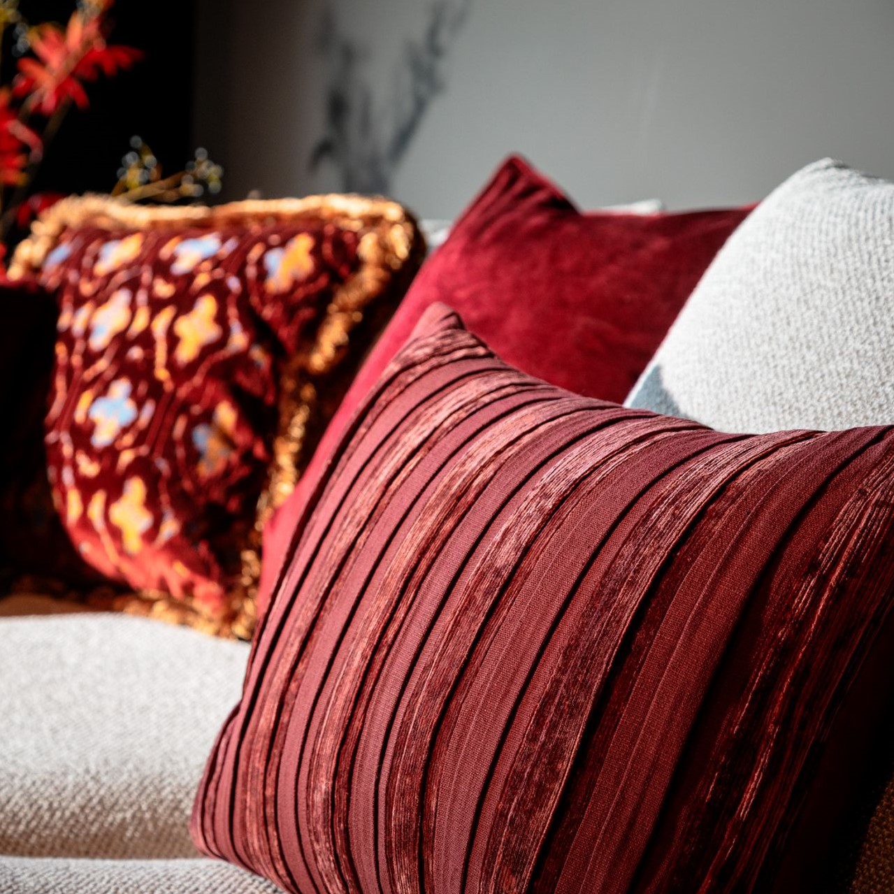 ESTELLA | Coussin | 40x60 cm Merlot | Rouge | Hoii | Avec un rembourrage luxueux