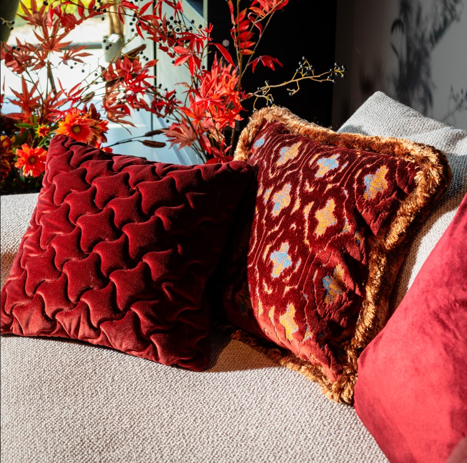 AMELIE | Sierkussen 45x45 cm | Merlot | Rood | Hoii | met duurzame kussenvulling