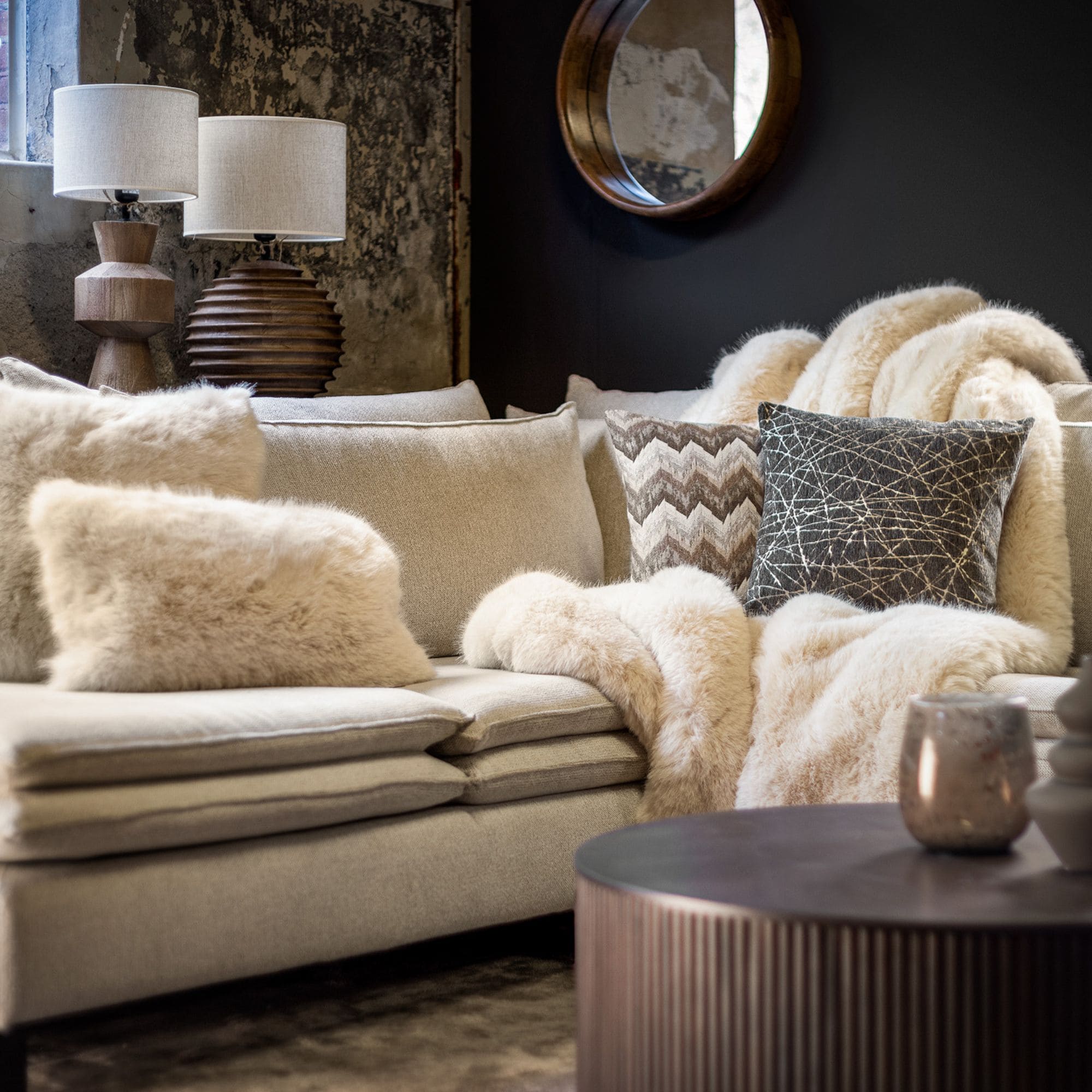 JULIA | Cushion | 30x50 cm | Parchment | Brown | Hoii | With luxury inner cushion