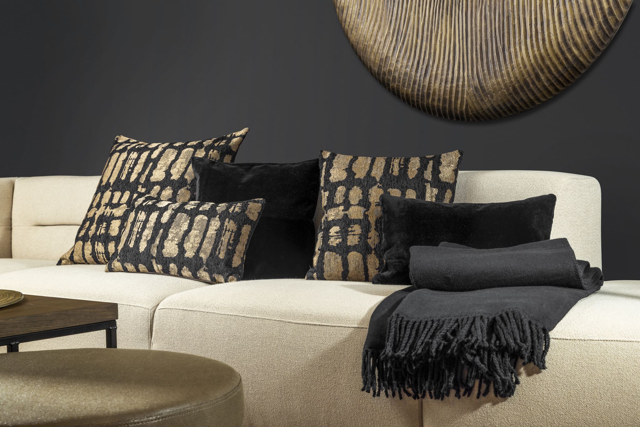DELPHINE | Cushion 60x60 cm | Raven | Black | Hoii 