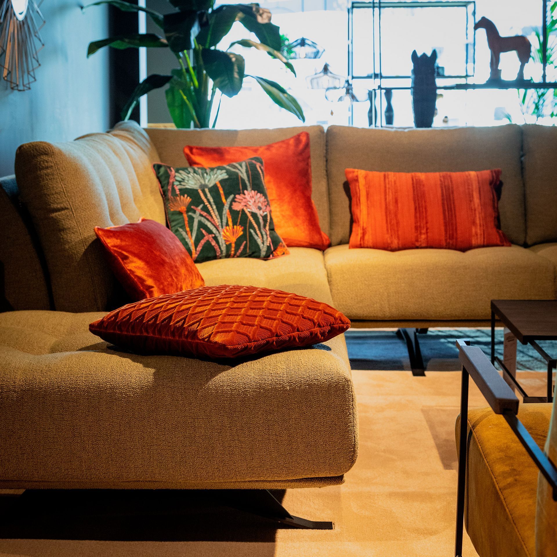 CUSHION SET | 3-piece | Green, orange | Hoii | With inner cushion