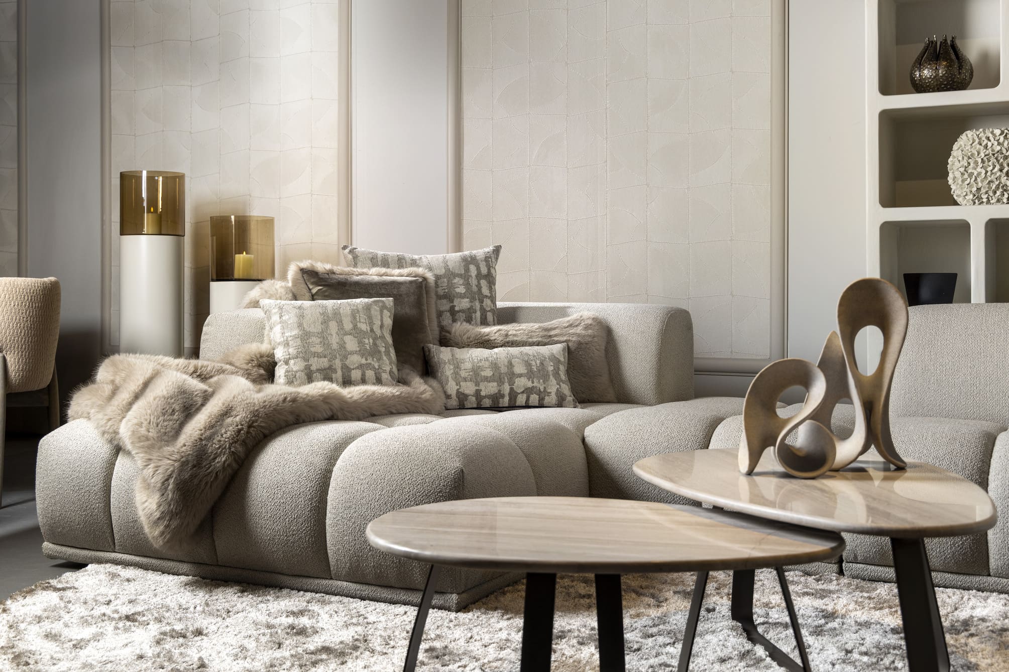 JULIA | Cushion | 45x45 cm | White Pepper | Beige | Hoii | With luxury inner cushion