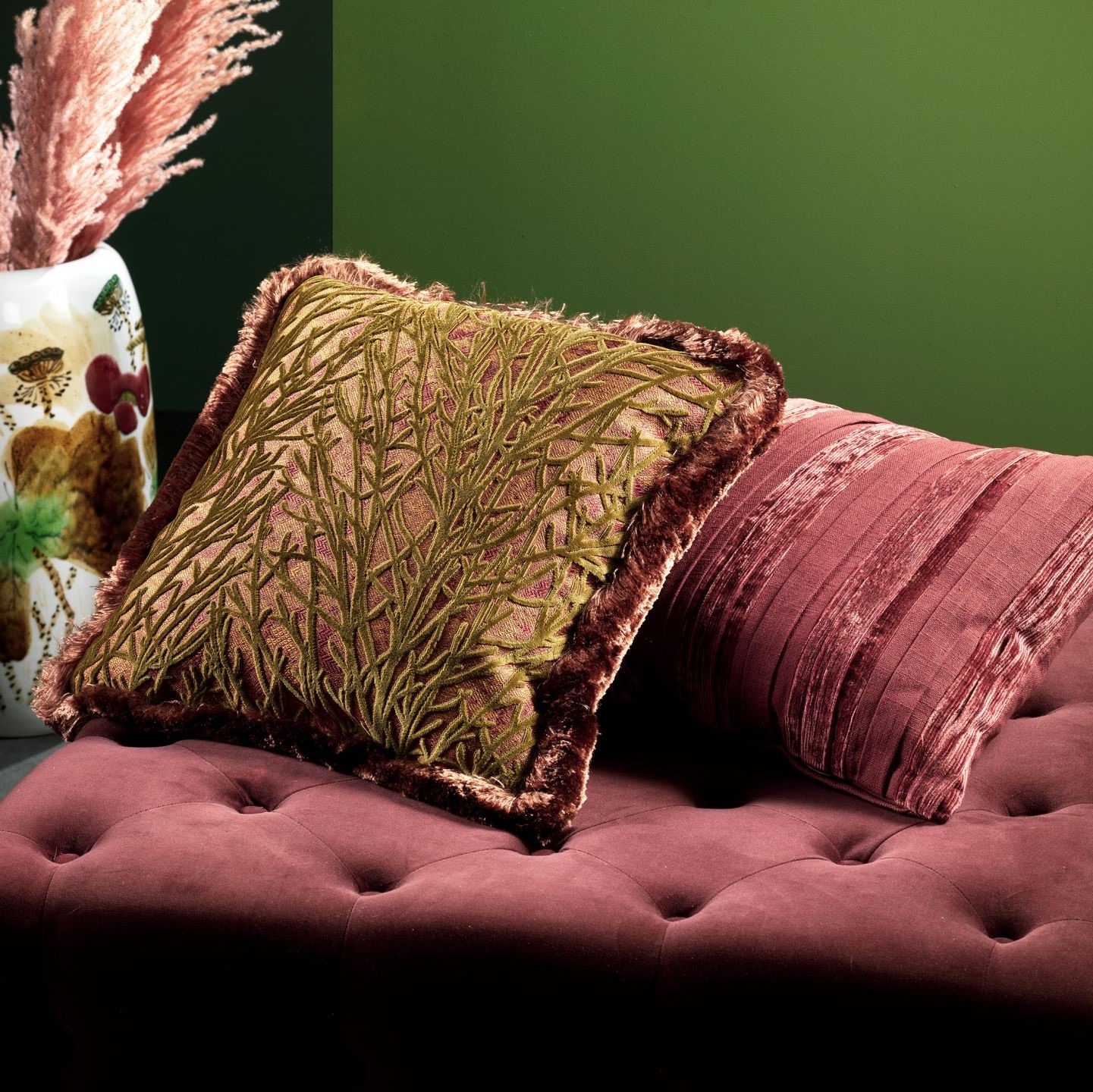 BRUCIE | Cushion | 45x45 cm Calla Green | Green | Hoii | With luxury inner cushion