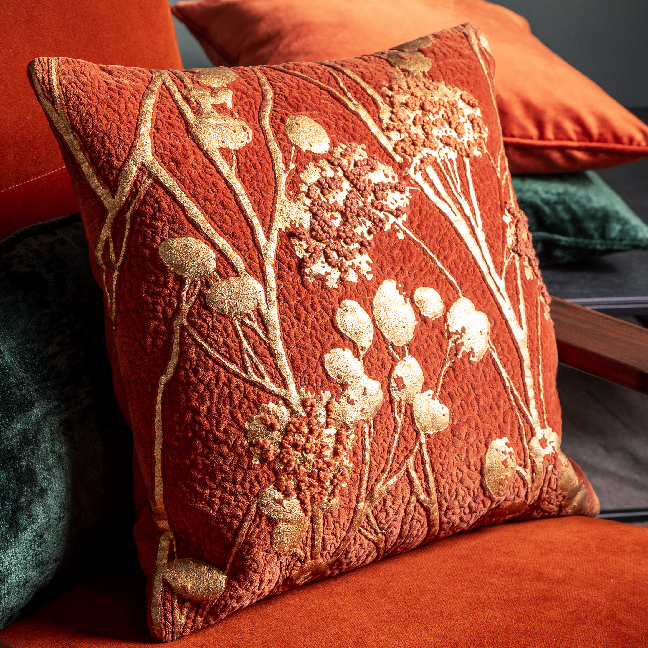 MABELLE | Coussin | 45x45 cm Potters Clay | Orange | Hoii | Avec un rembourrage luxueux