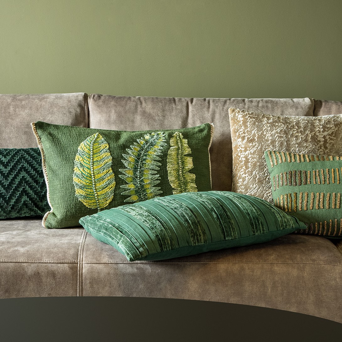 FERNANDO | Cushion |  40x60 cm Chive | Green | Hoii | with GRS feather filling