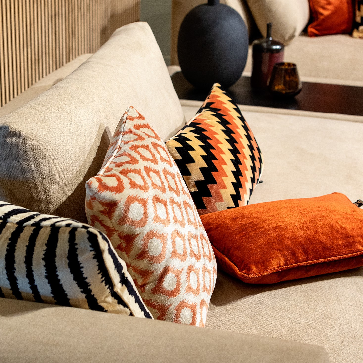 LEONARDO | Cushion | 45x45 cm Potters Clay | Orange | Hoii | With luxury inner cushion