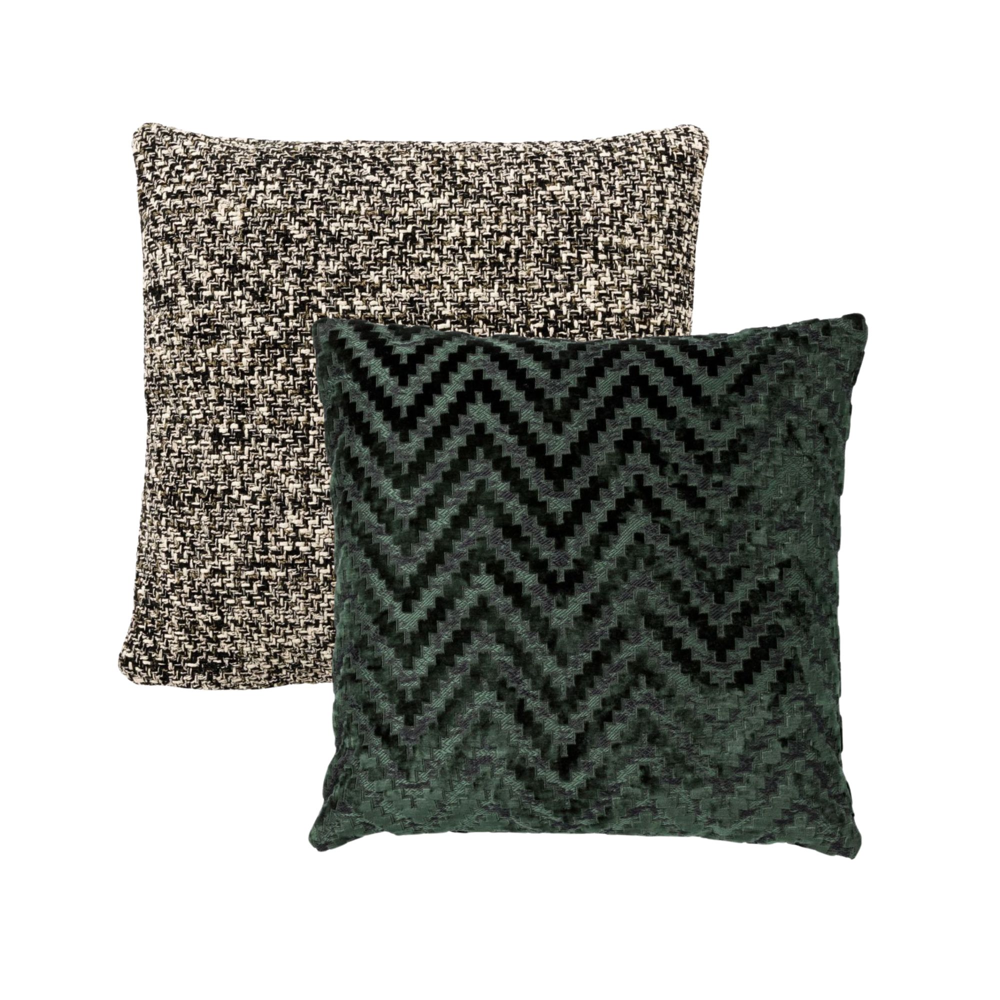 CUSHION SET | 2-piece | 45x45 cm | Black, Green | Hoii