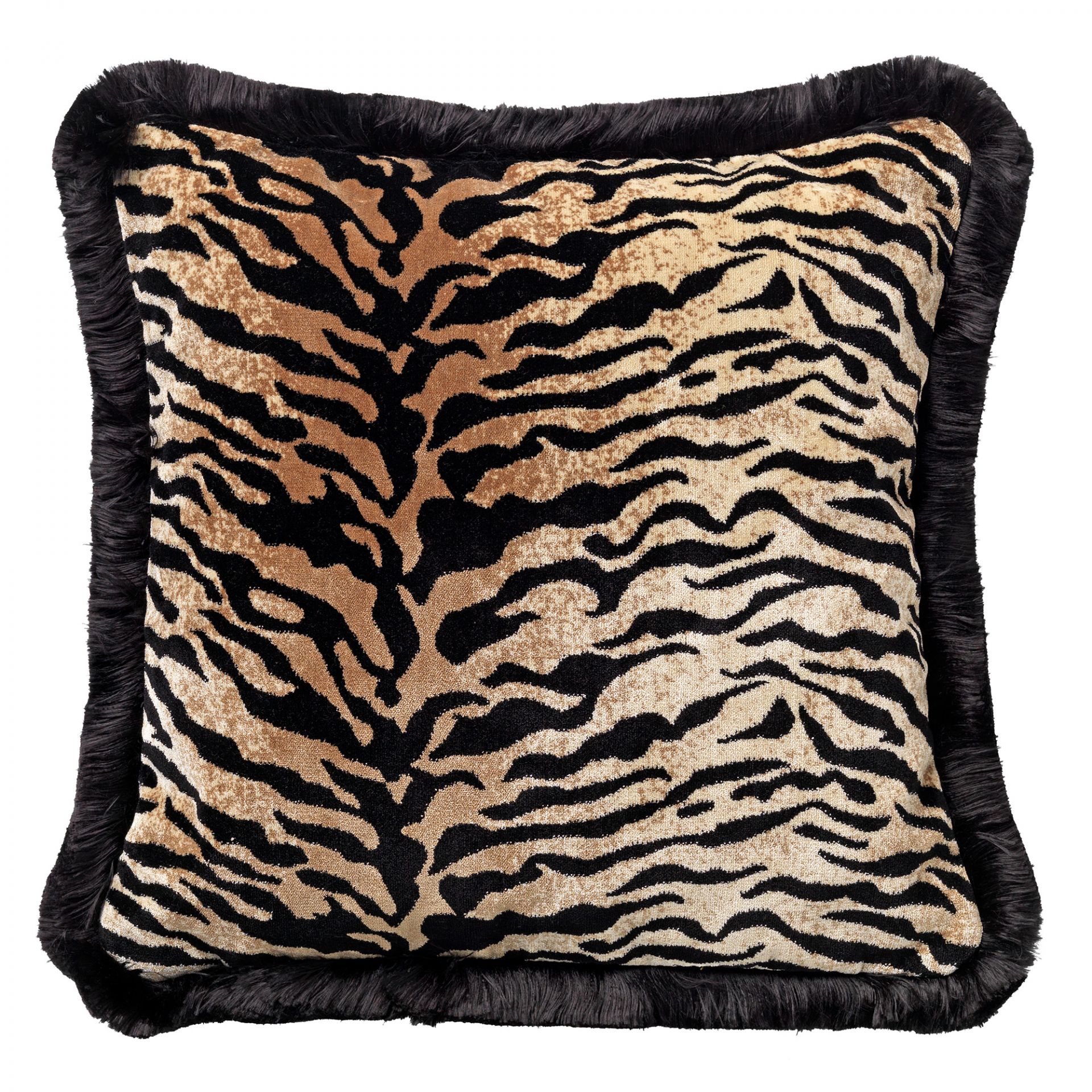 ELEONORA | Cushion |  45x45 cm Pumice Stone | Beige | Velvet | Animal print | Hoii |with GRS feather filling