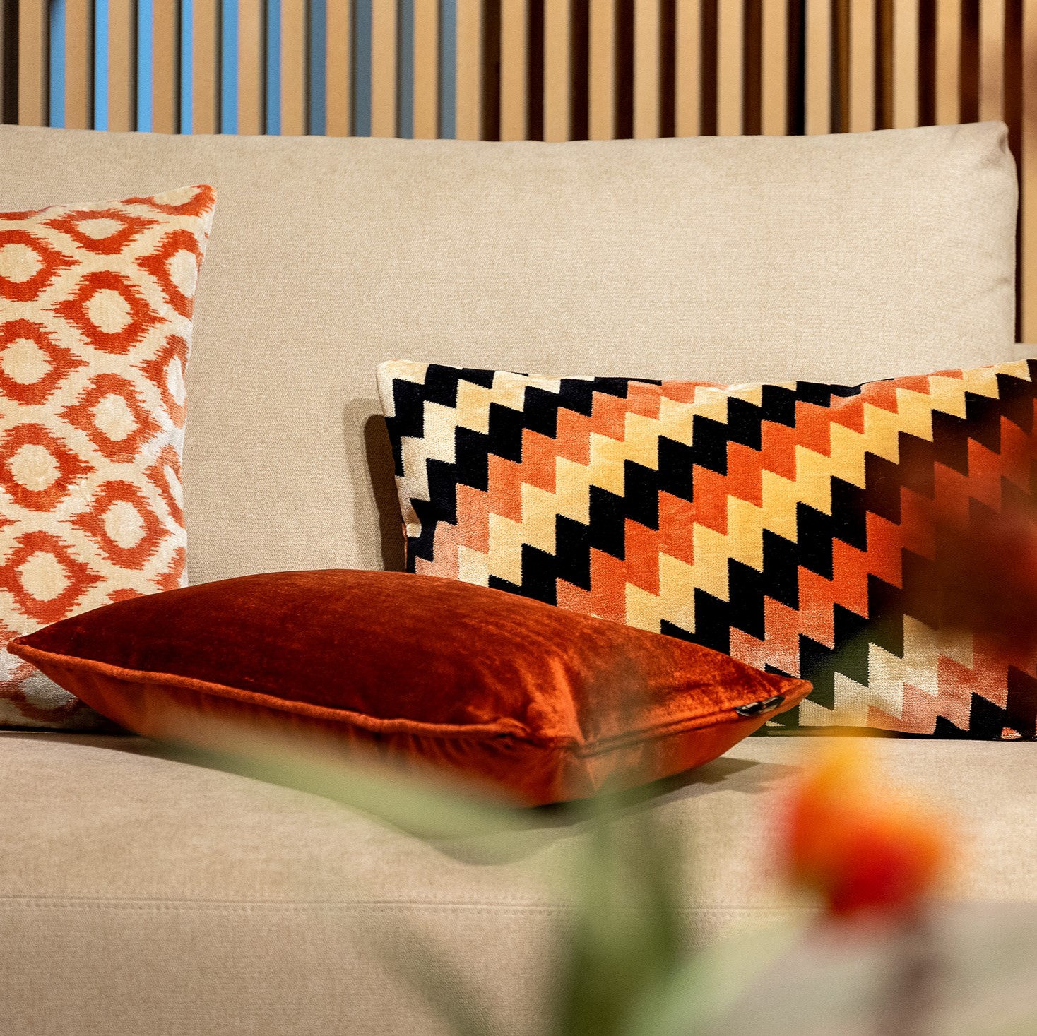 FRANCESCO | Cushion | 30x50 cm Potters Clay | Orange | Hoii | With luxury inner cushion