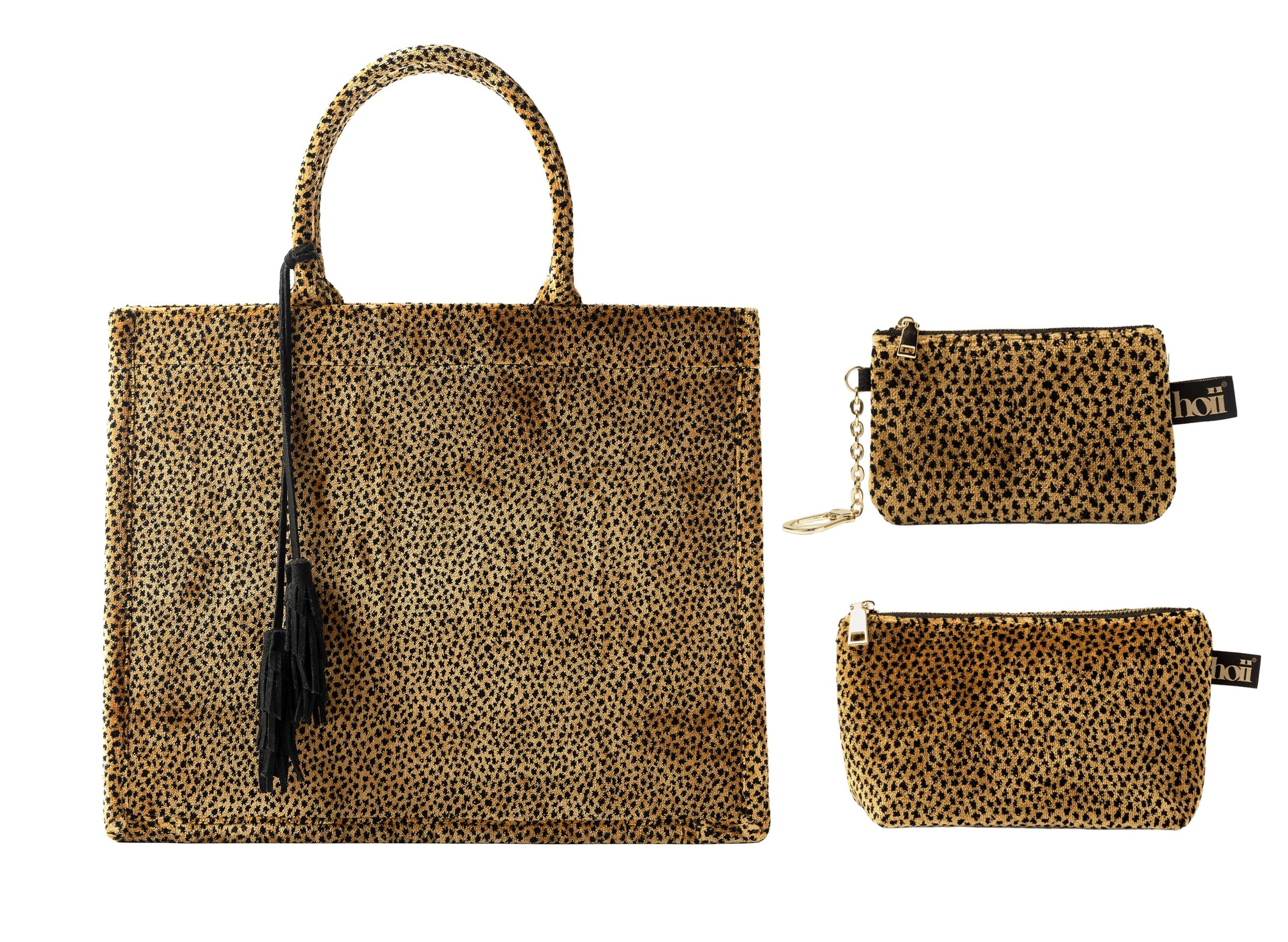 TASCHENSET | 3-teilig | Elisabeth | Leopardenmuster | Tobacco Brown | Braun | Hoii