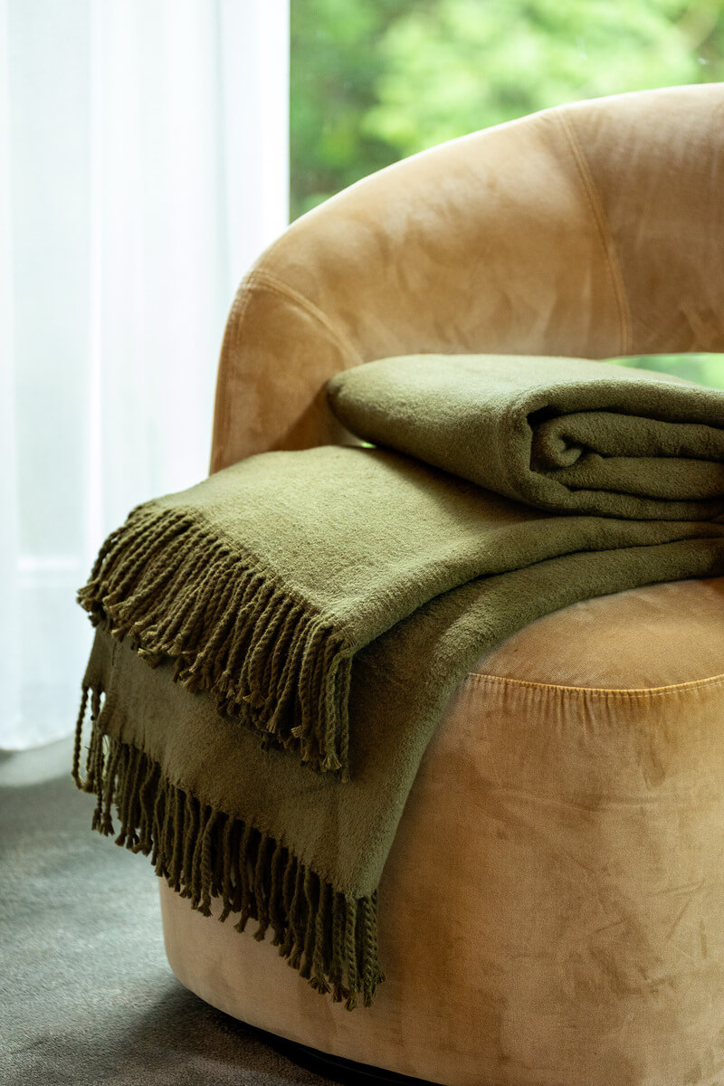 ANNABELLA | Plaid 150x200 cm | Military Olive | Groen | Hoii 